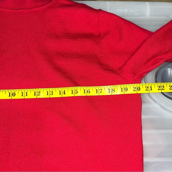 Vintage Pendleton Turtleneck Merino Wool Sweater Red Classic Career Soft Holiday - Picture 7 of 11
